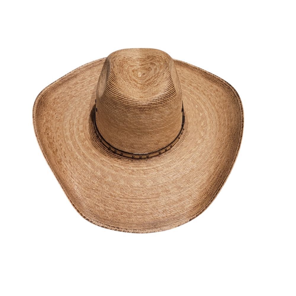 Texas Hat Compagny Brown 4" Brim Palm Leaf Western Cowboy Hat Size 6 7/8 Good C